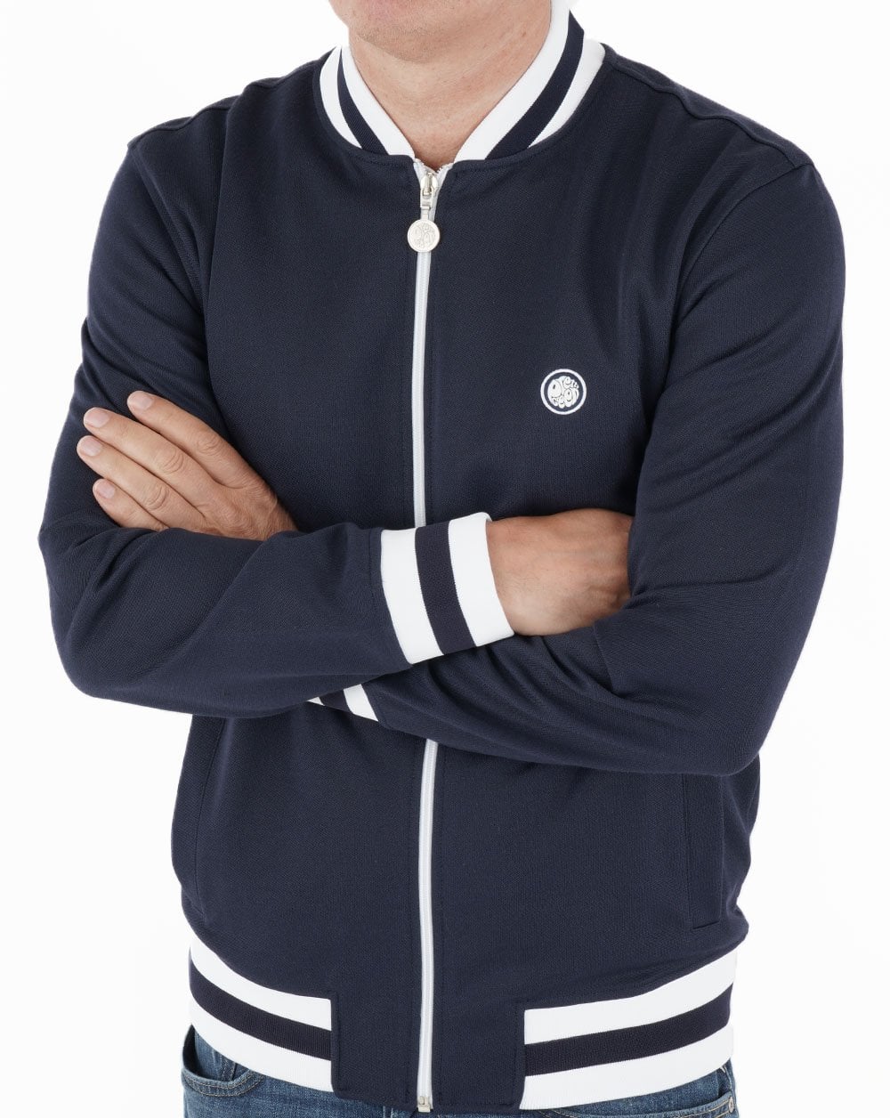 Pretty Green Bomber Track Top Navy - Image 4