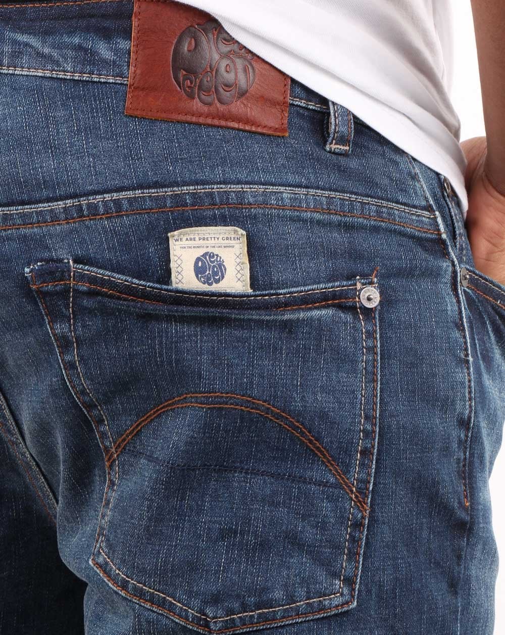 Pretty Green Burnage Regular Fit Jeans 6 Month Wash - Image 4