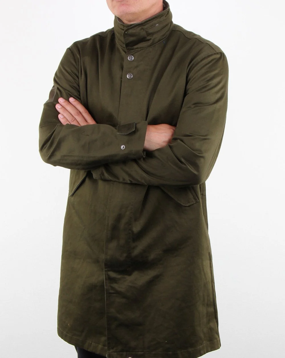 Pretty Green Collared Hooded Mac Khaki - Image 3