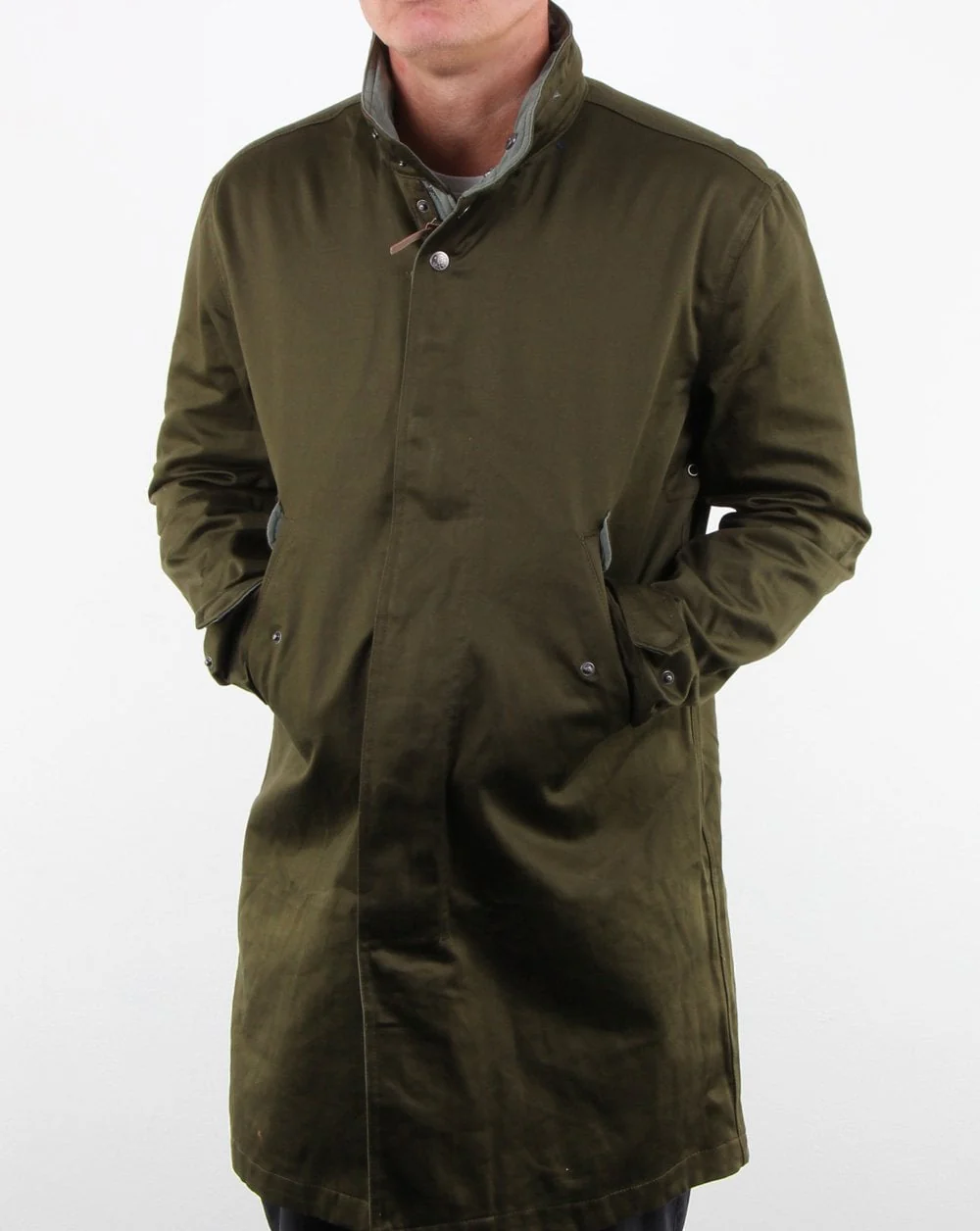 Pretty Green Collared Hooded Mac Khaki - Image 4