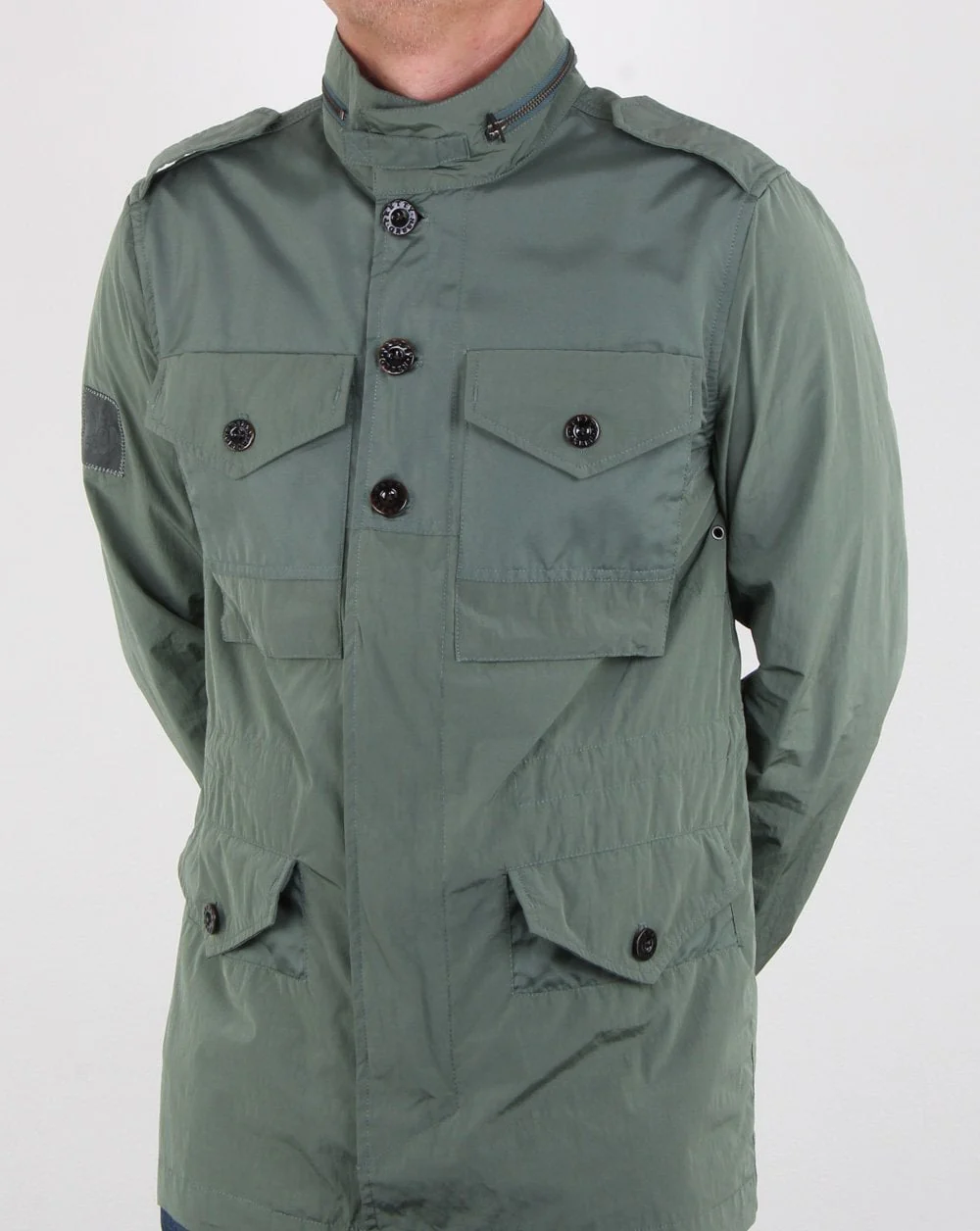 Pretty Green Contrast Fabric M65 Jacket Green
