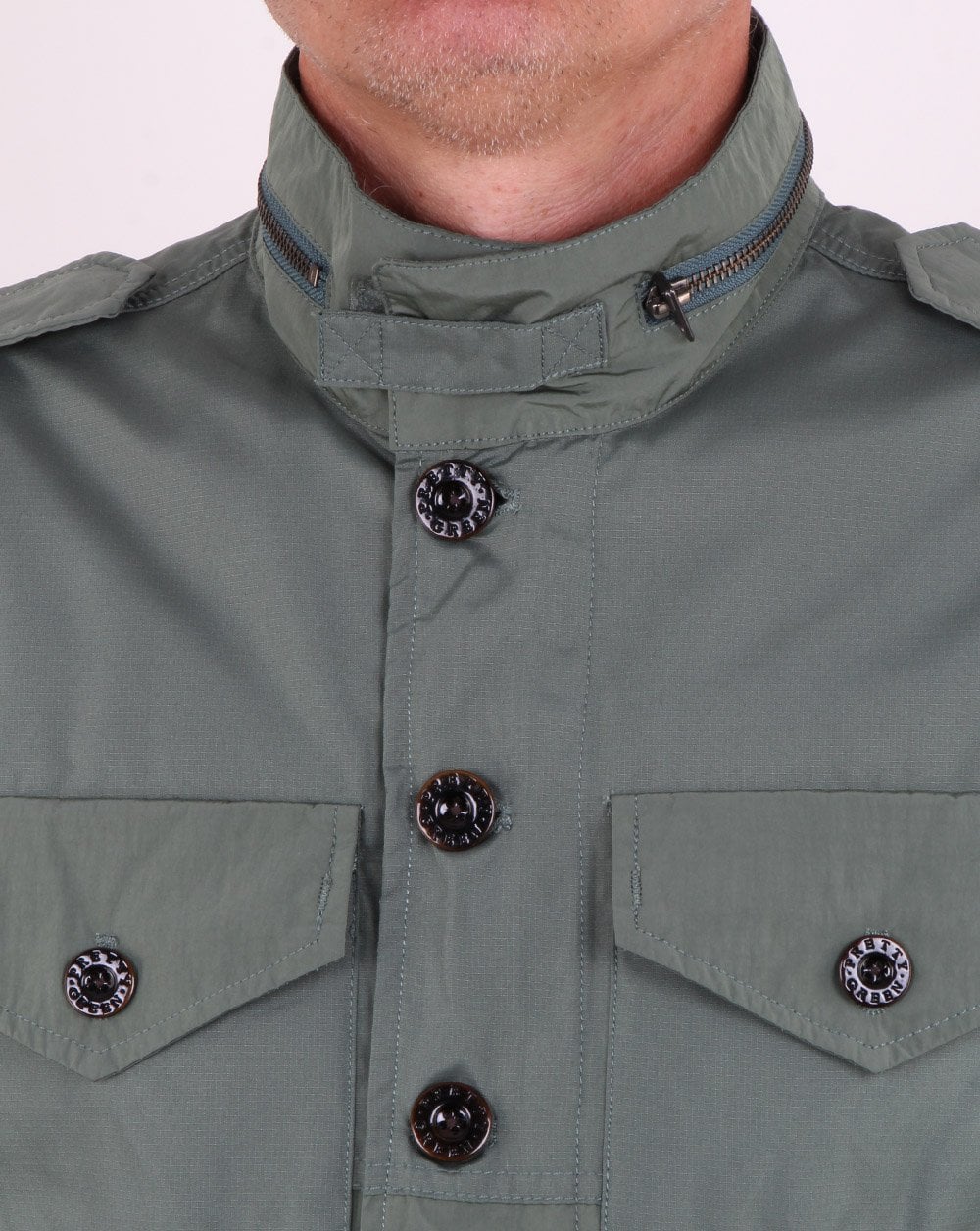 Pretty Green Contrast Fabric M65 Jacket Green - Image 2