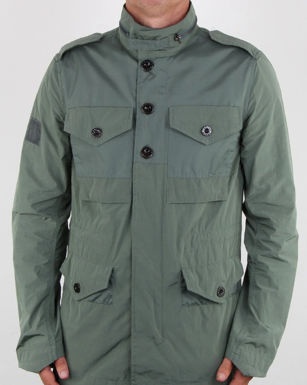 Pretty Green Contrast Fabric M65 Jacket Green - Image 3
