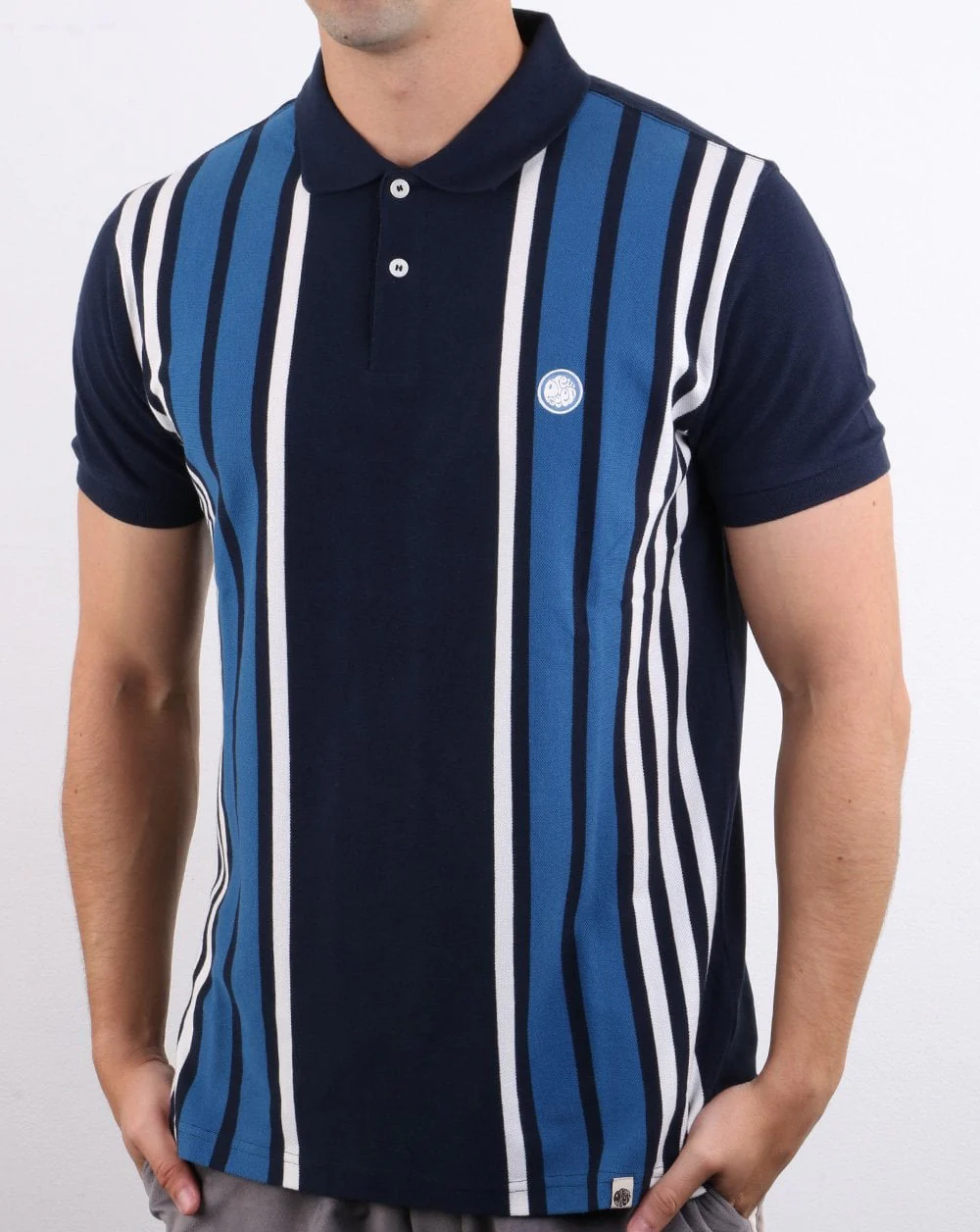 Pretty Green Contrast Panel Polo Shirt Navy