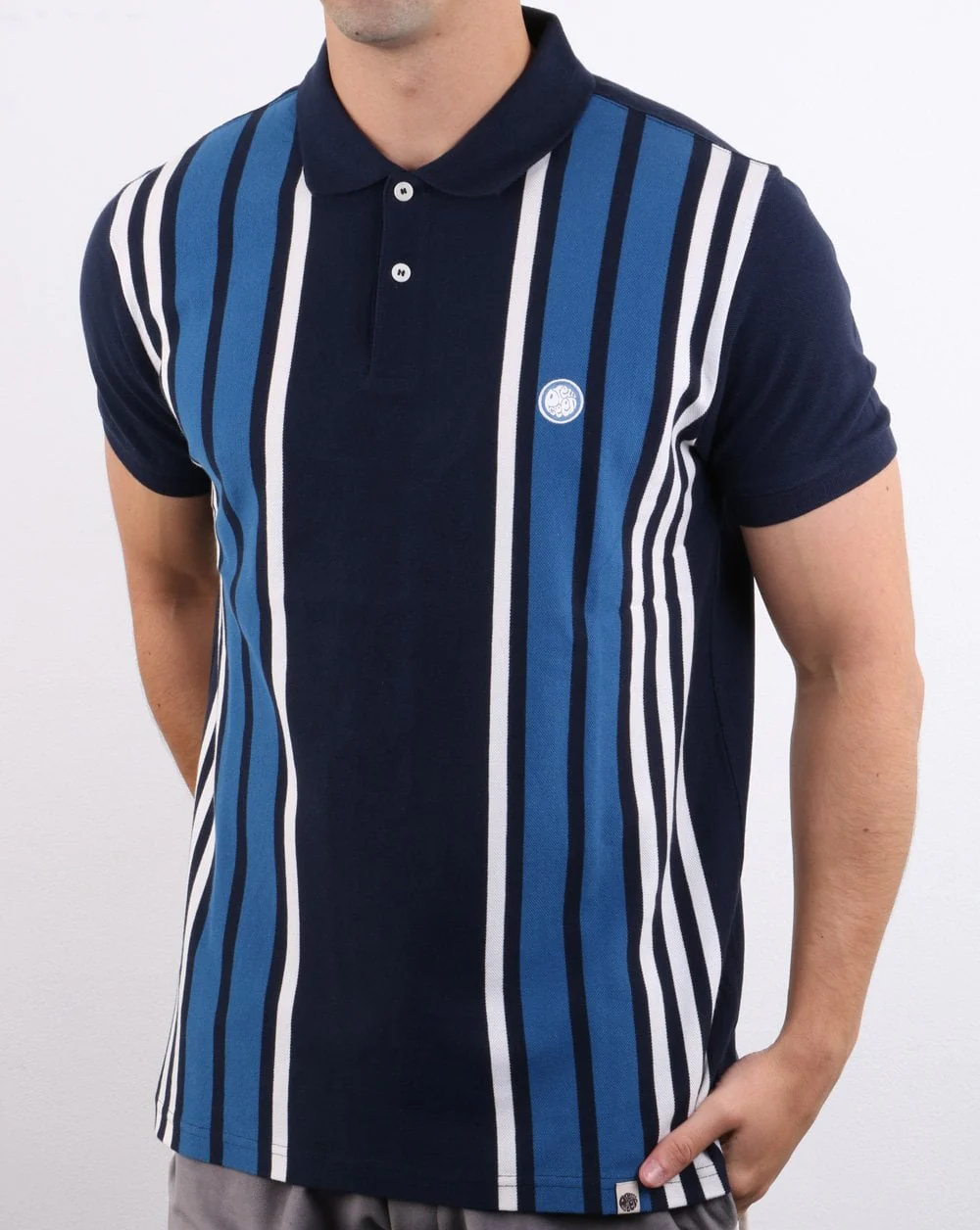 Pretty Green Contrast Panel Polo Shirt Navy - Image 2