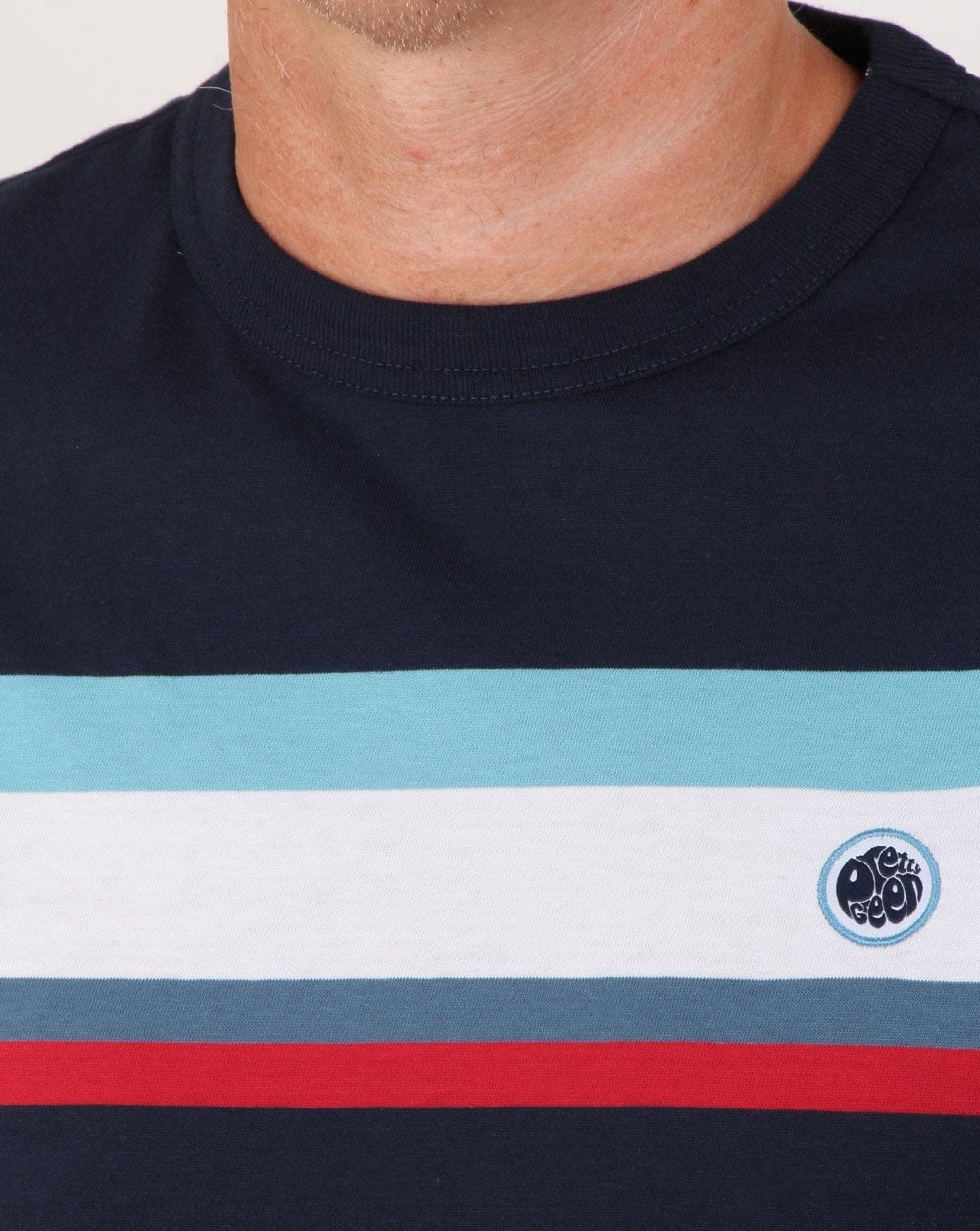 Pretty Green Contrast Panel T-shirt Navy - Image 2