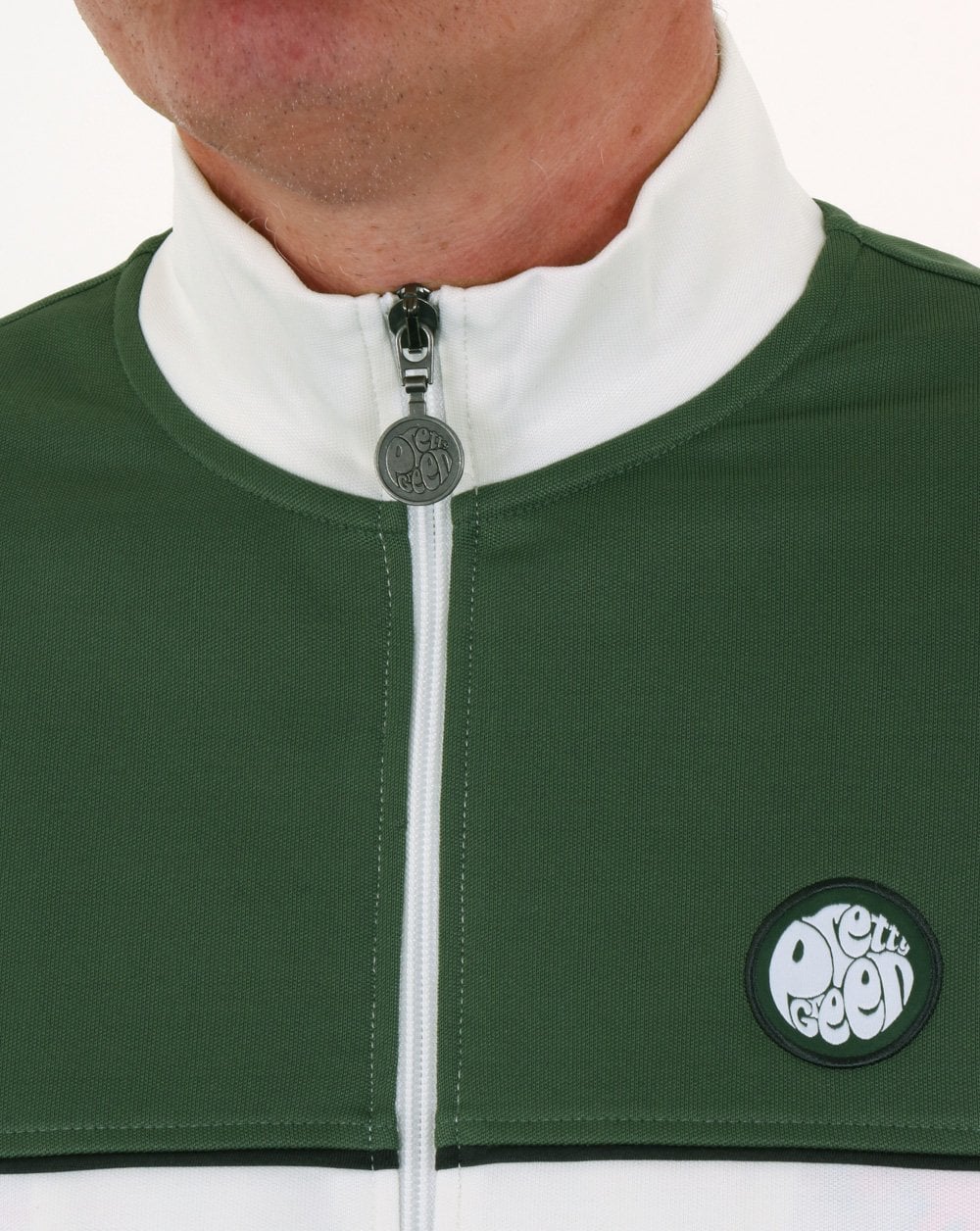 Pretty Green Contrast Panel Track Top Green - Image 2
