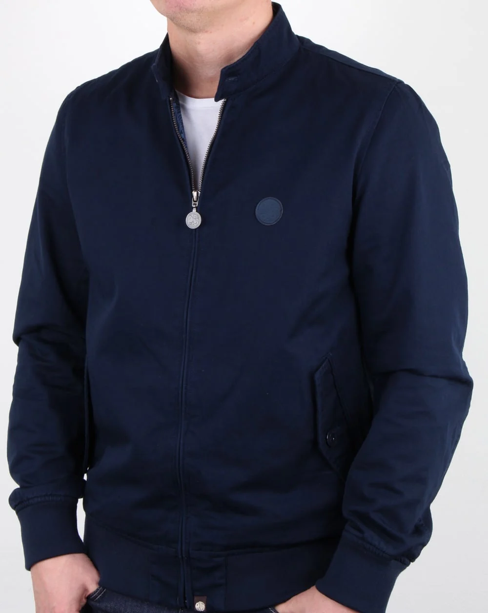 Pretty Green Cotton Harrington Jacket Navy - Image 2