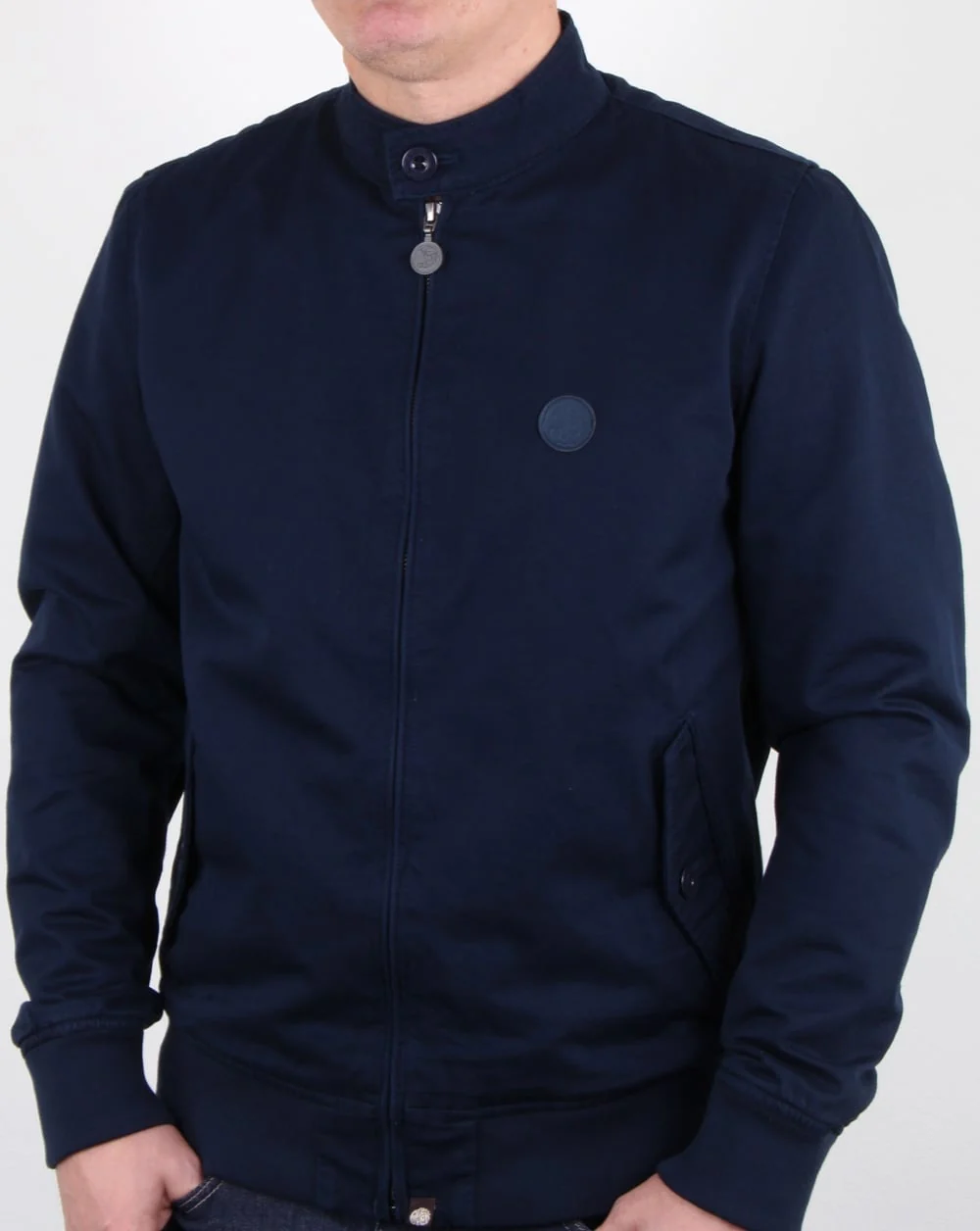 Pretty Green Cotton Harrington Jacket Navy - Image 3