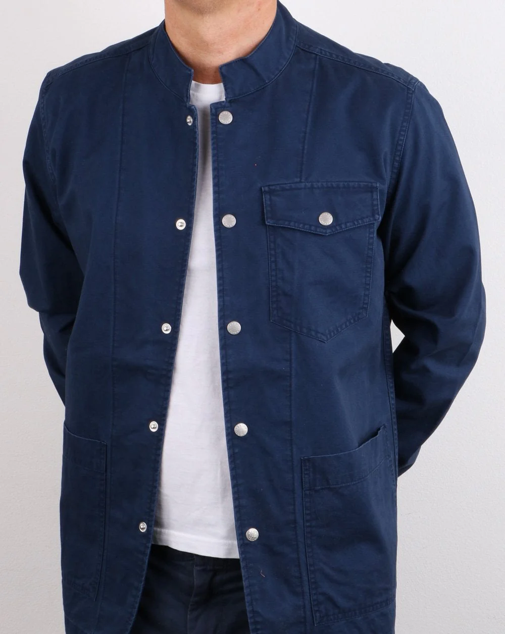 Pretty Green Creed Overshirt Navy - Image 5