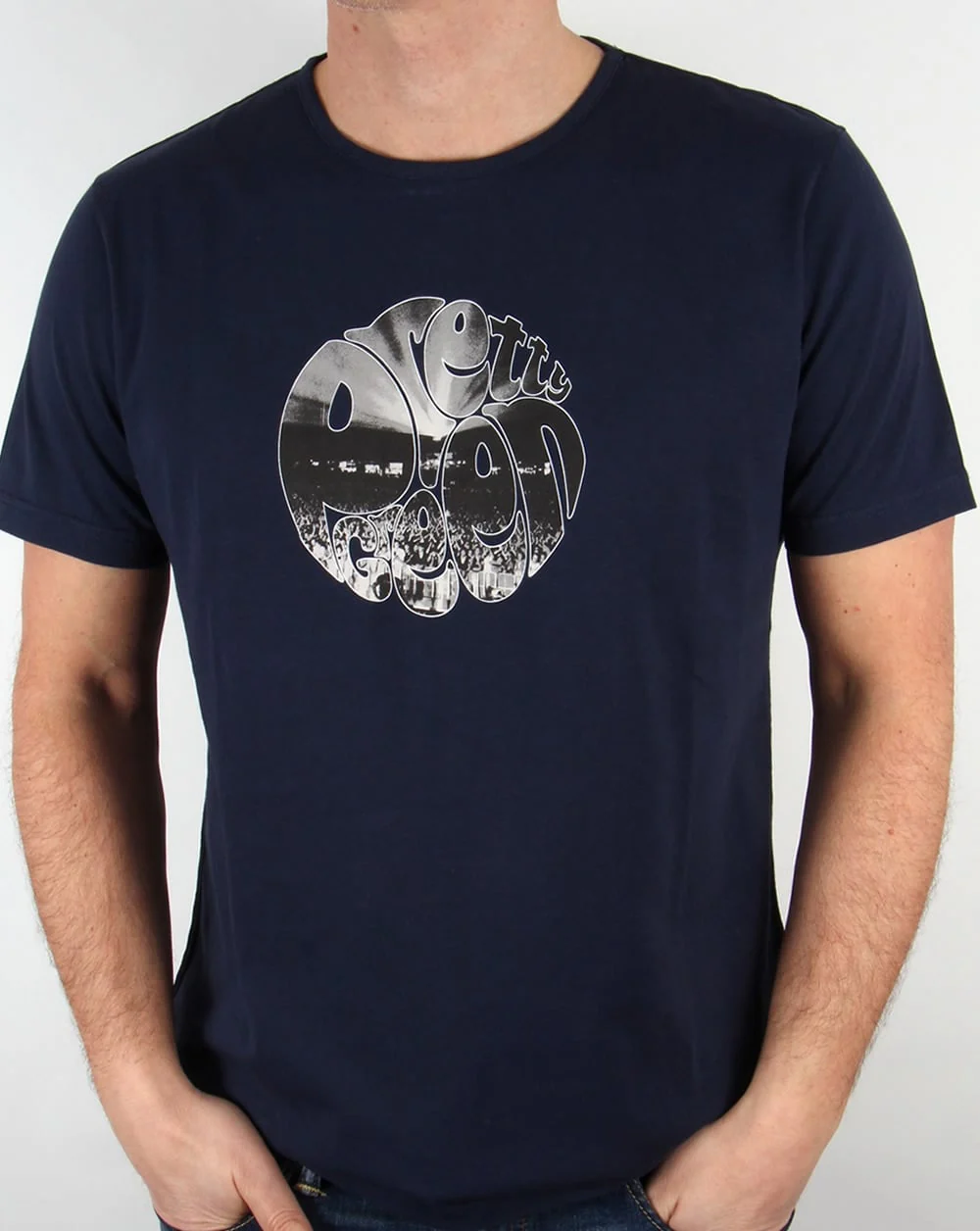 Pretty Green Crowd Logo T-shirt Navy