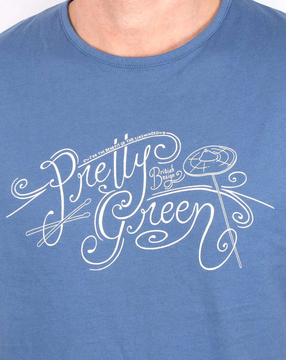 Pretty Green Cymbal T Shirt Mid Blue - Image 2