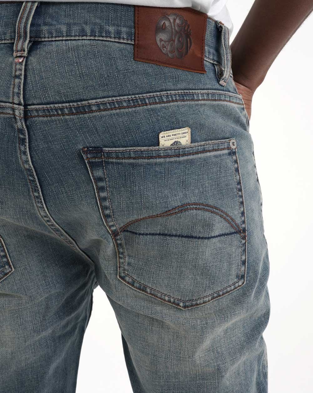 Pretty Green Erwood Slim Fit Jeans Light Blue - Image 5