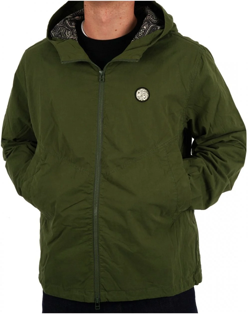Pretty Green Feltham Hooded Jacket Khaki Green - Image 3