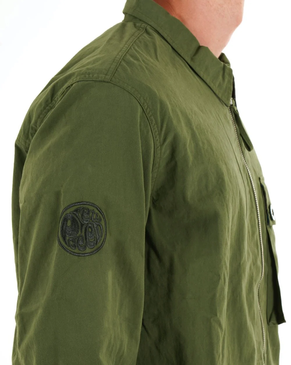 Pretty Green Feltham Overshirt Khaki Green - Image 2