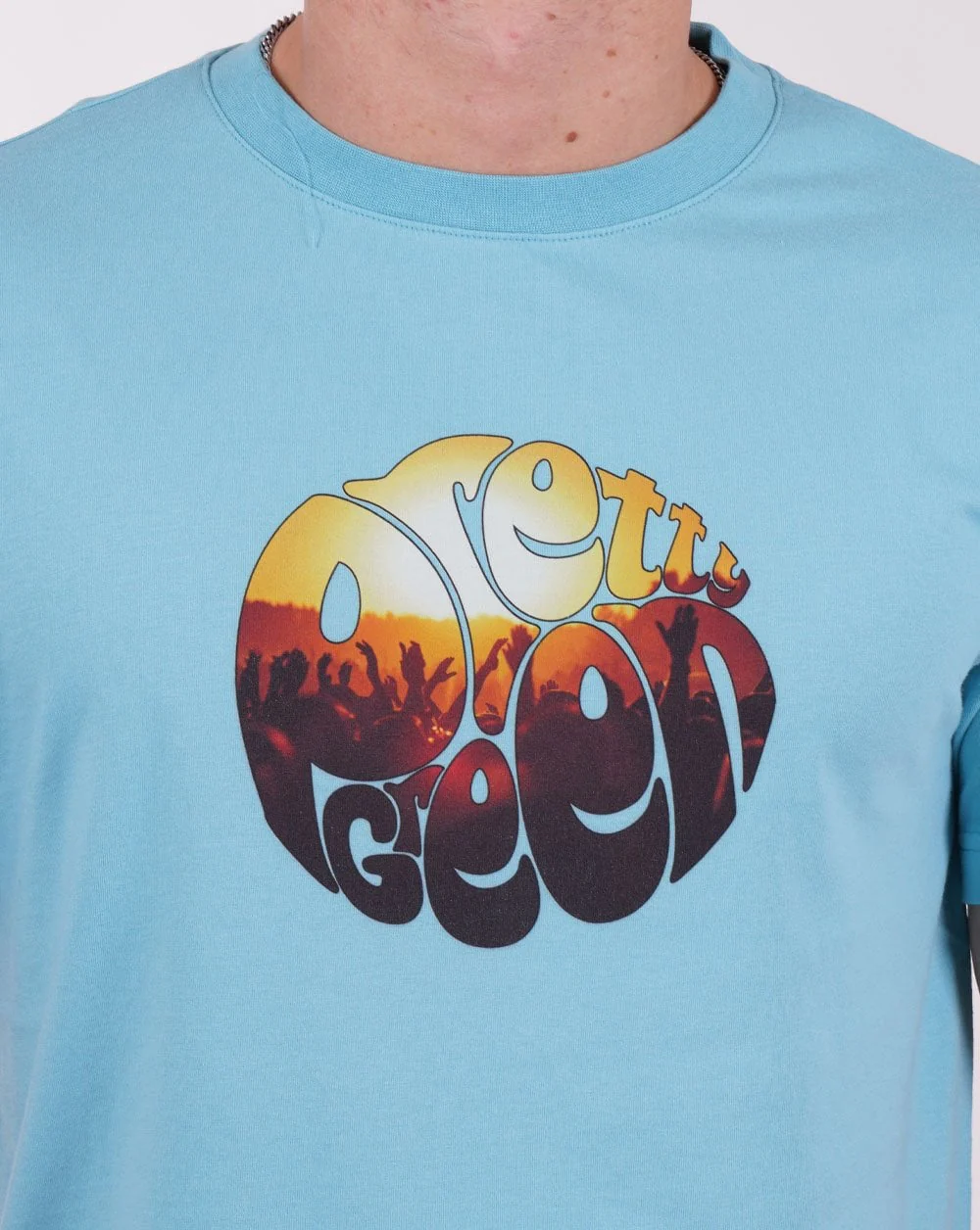 Pretty Green Festival Crowd T-shirt Light Blue - Image 2