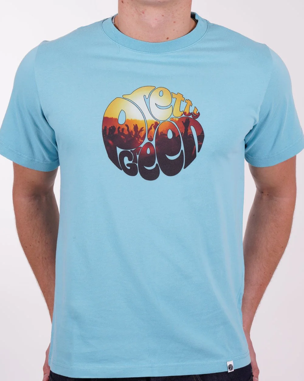 Pretty Green Festival Crowd T-shirt Light Blue - Image 3