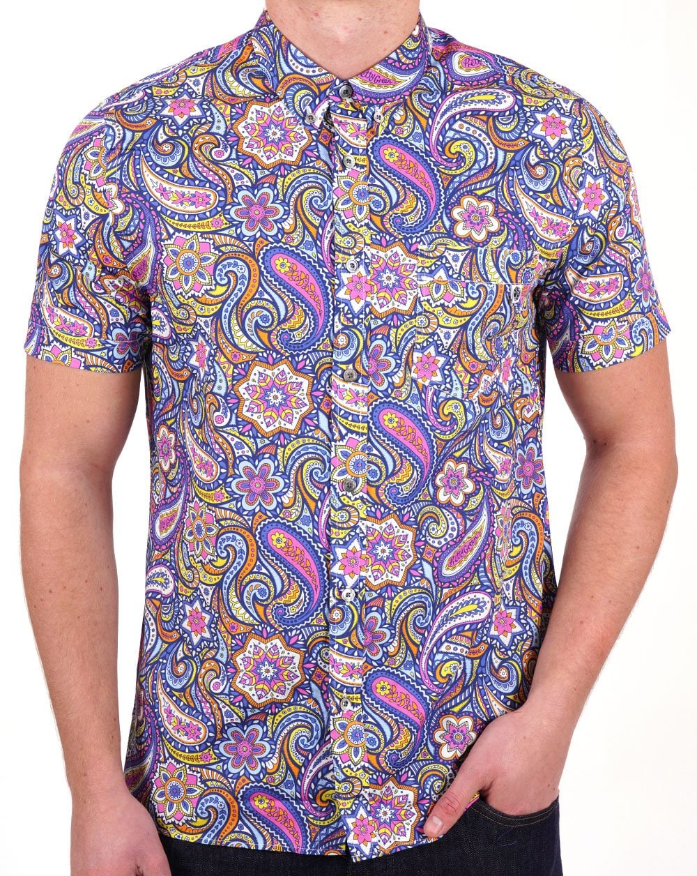 Pretty Green Festival Paisley SS Shirt Multi-Colour - Image 2