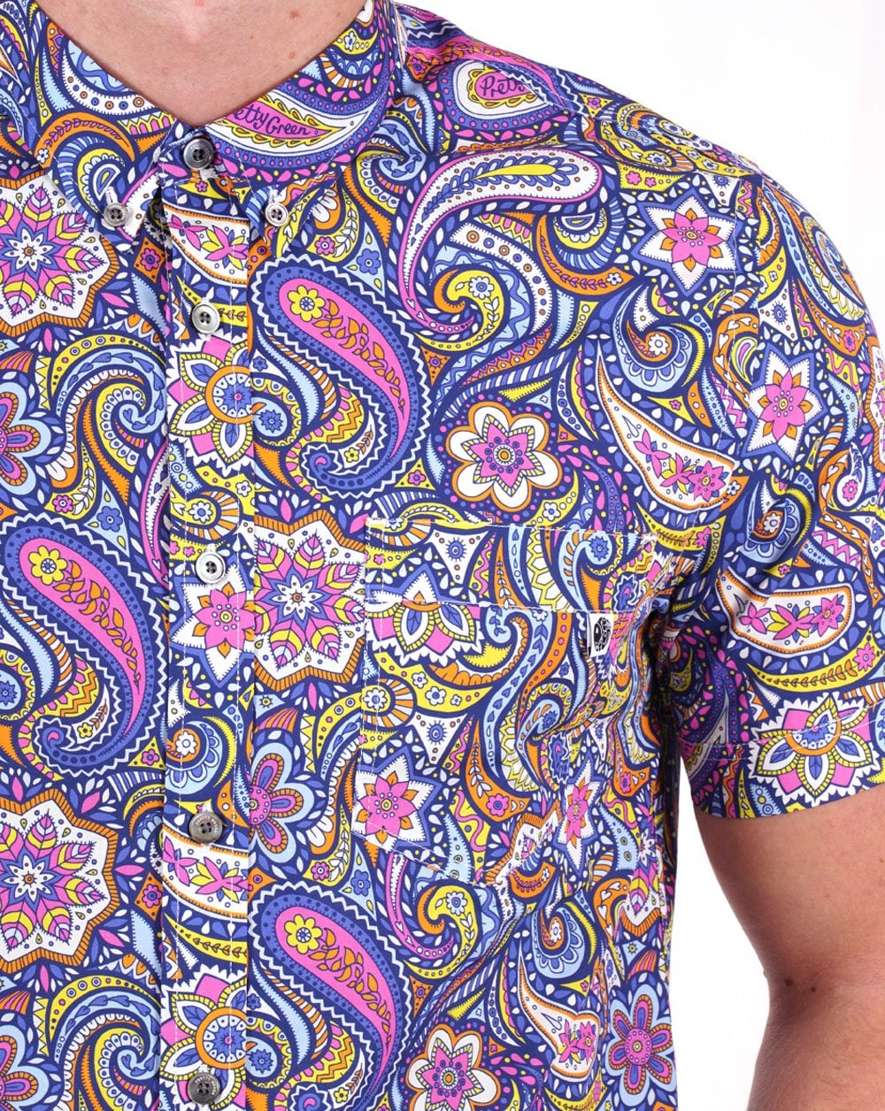 Pretty Green Festival Paisley SS Shirt Multi-Colour - Image 3