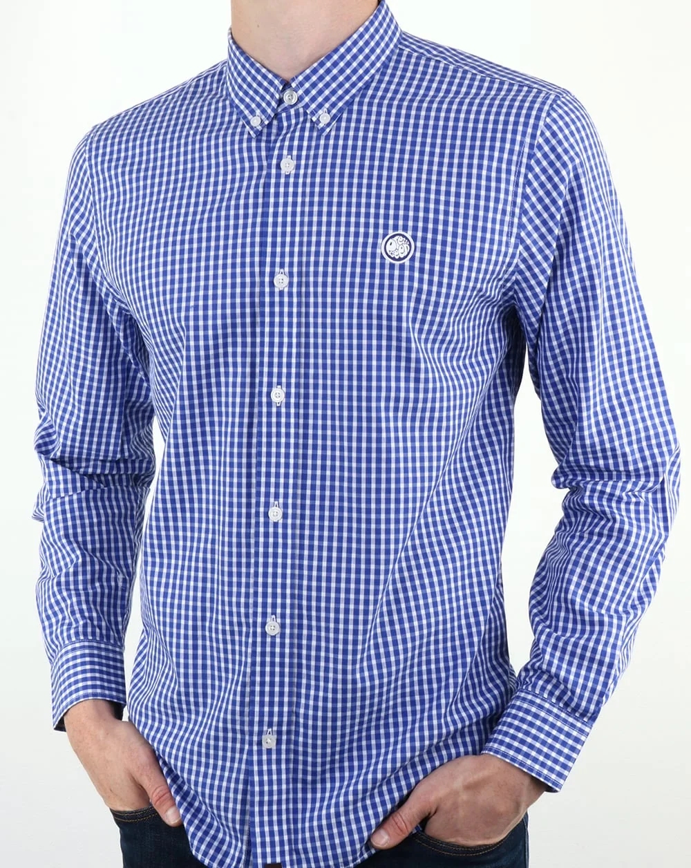 Pretty Green Francis Gingham Shirt Blue