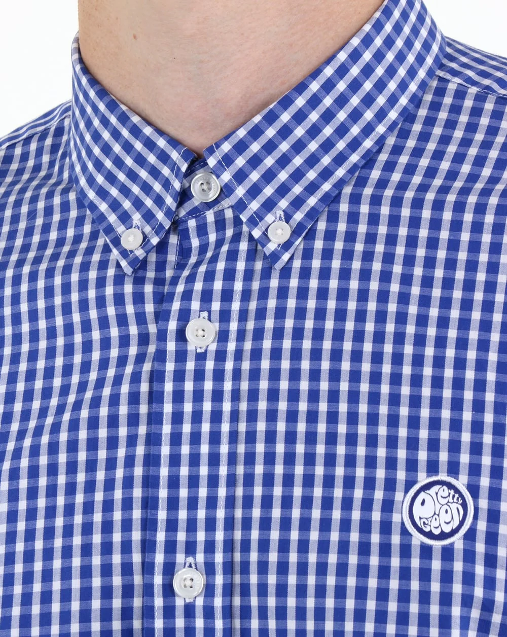 Pretty Green Francis Gingham Shirt Blue - Image 2