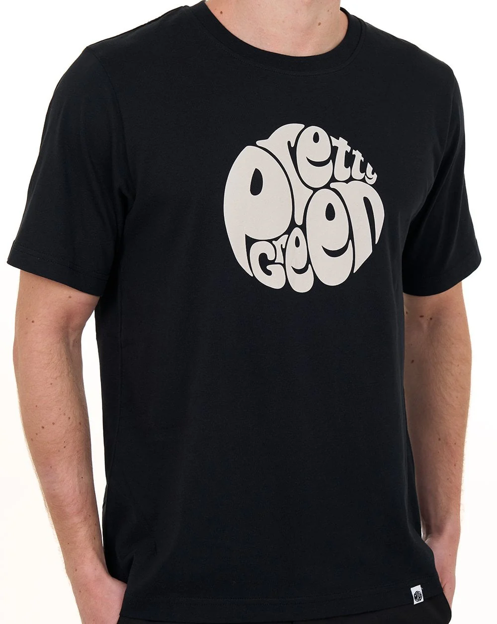 Pretty Green Gillespie Logo T Shirt Black/Grey - Image 3