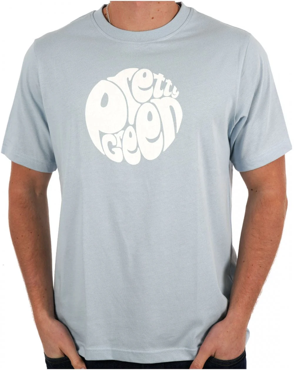 Pretty Green Gillespie Logo T Shirt Light Blue