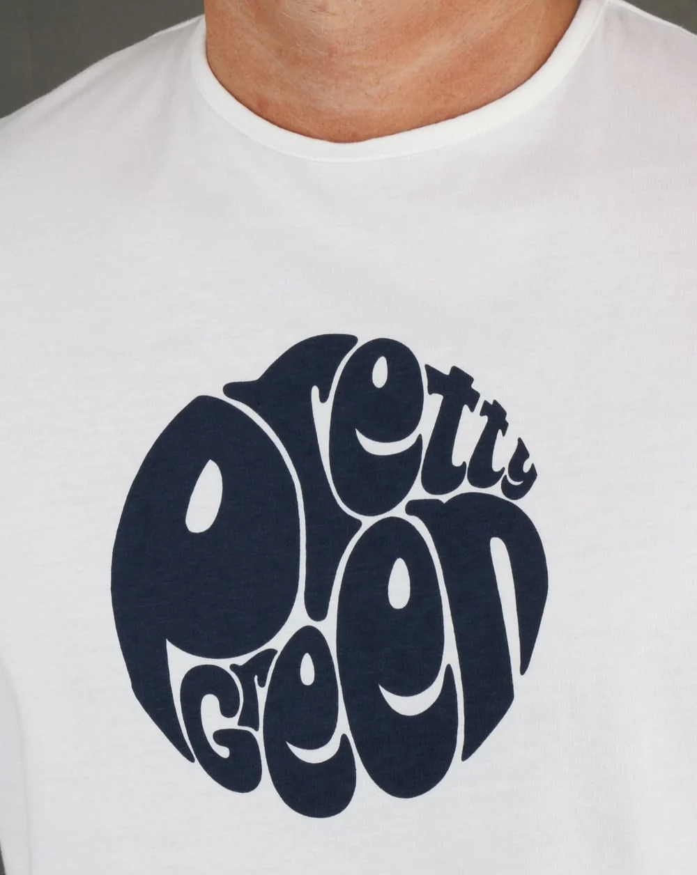 Pretty Green Gillespie Logo T Shirt White/Navy - Image 2