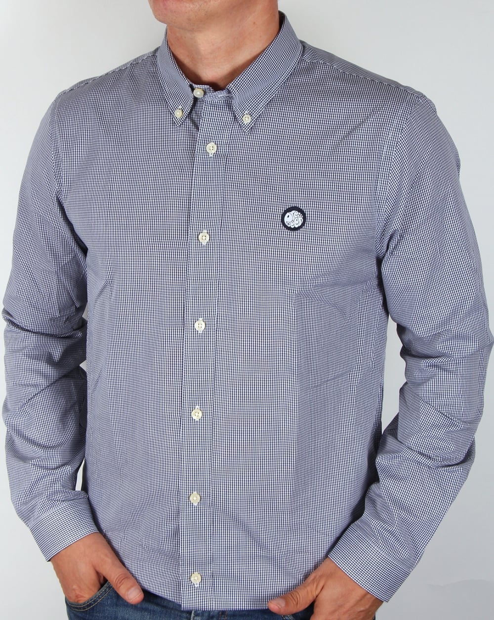 Pretty Green Gingham Shirt Navy