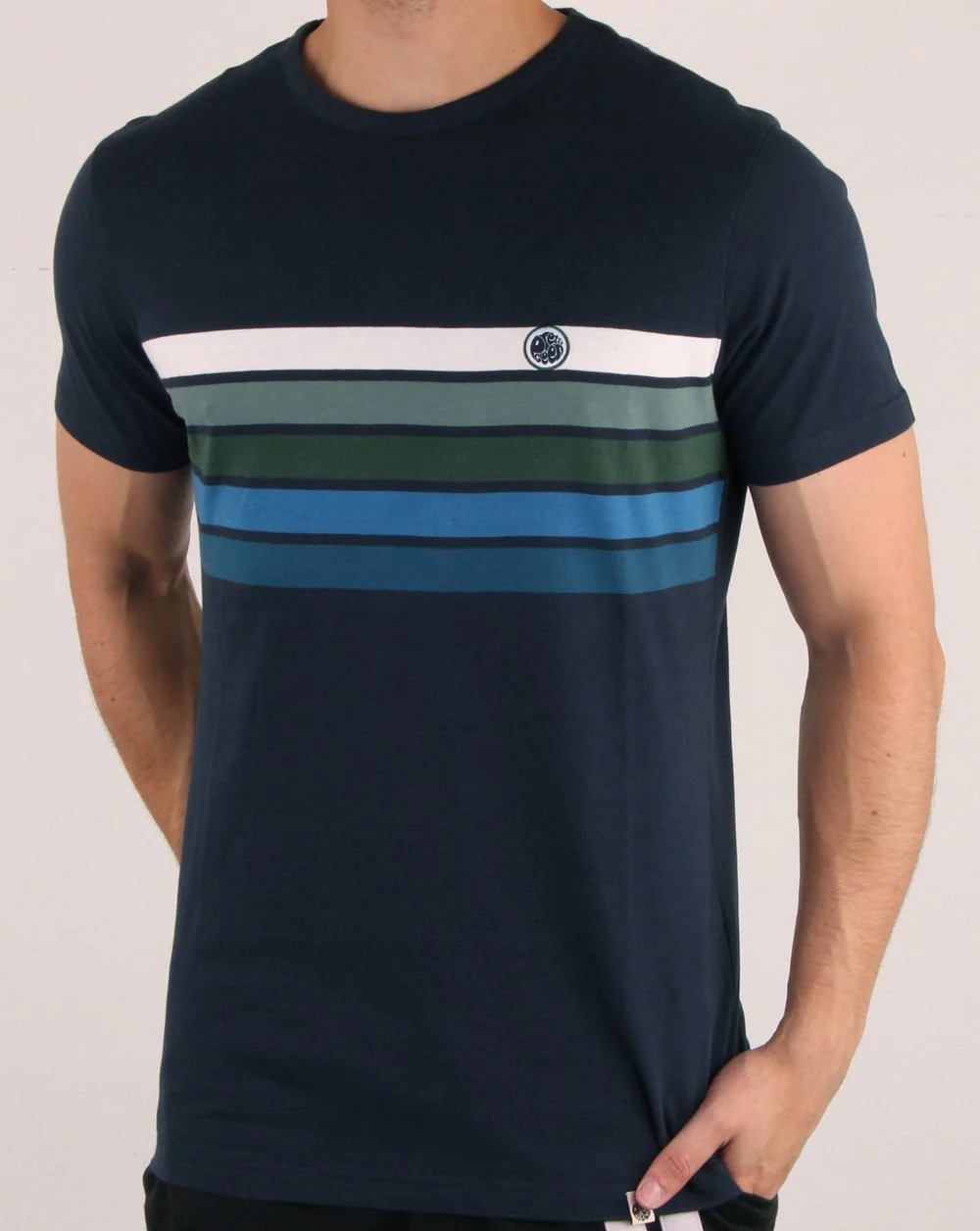 Pretty Green Gordon Chest T-shirt Navy - Image 2