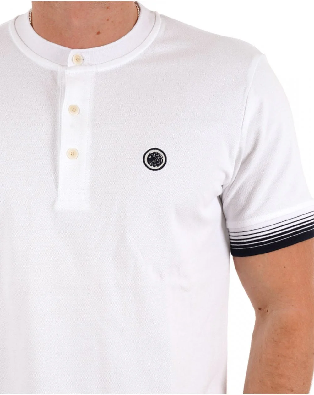 Pretty Green Gradient Tipped Grandad Tee White - Image 2