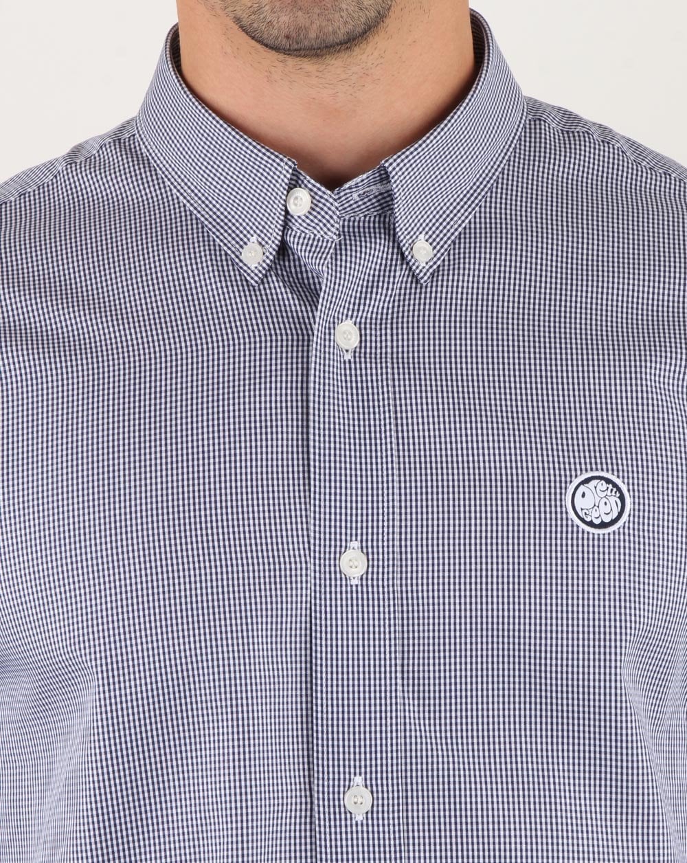 Pretty Green Hendry Gingham Shirt Navy - Image 2