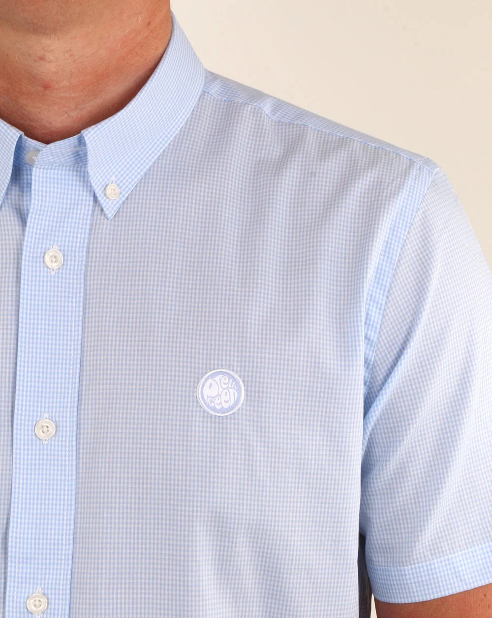 Pretty Green Hendry Gingham Short Sleeve Shirt Blue - Image 2