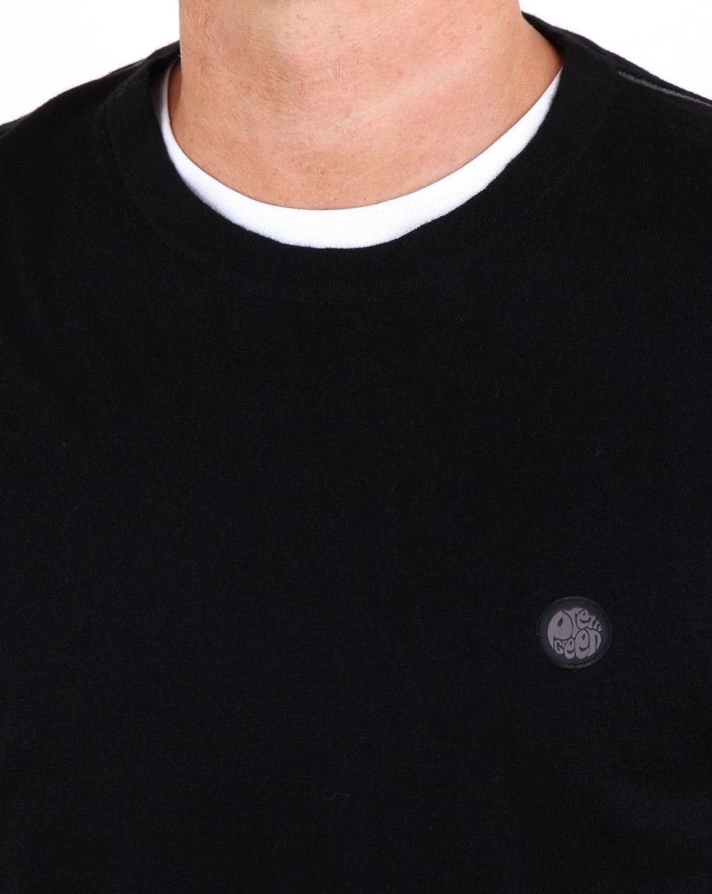 Pretty Green Hinchcliffe Crew Neck Jumper Black - Image 2