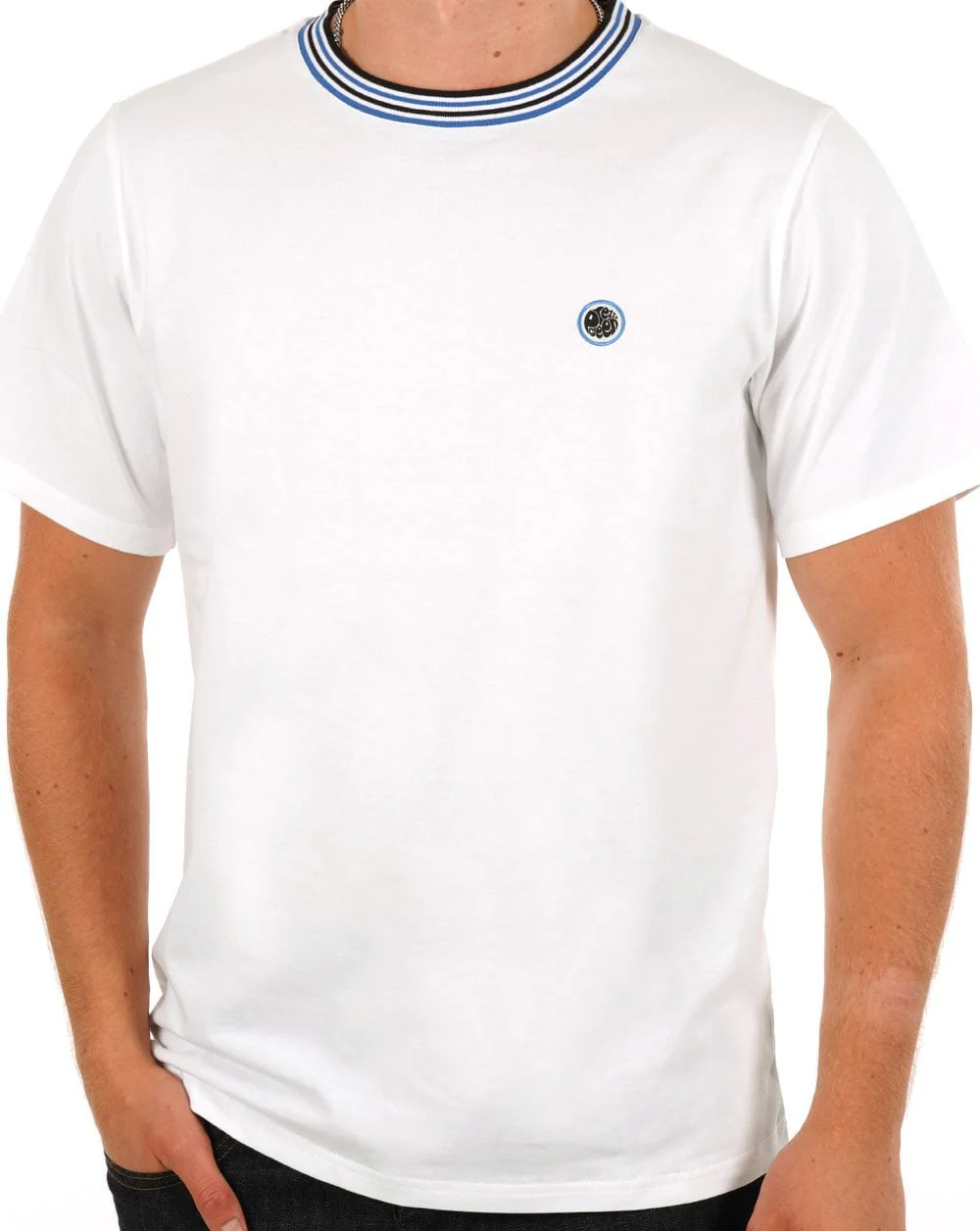Pretty Green Hollen Rib Stripe T-shirt White