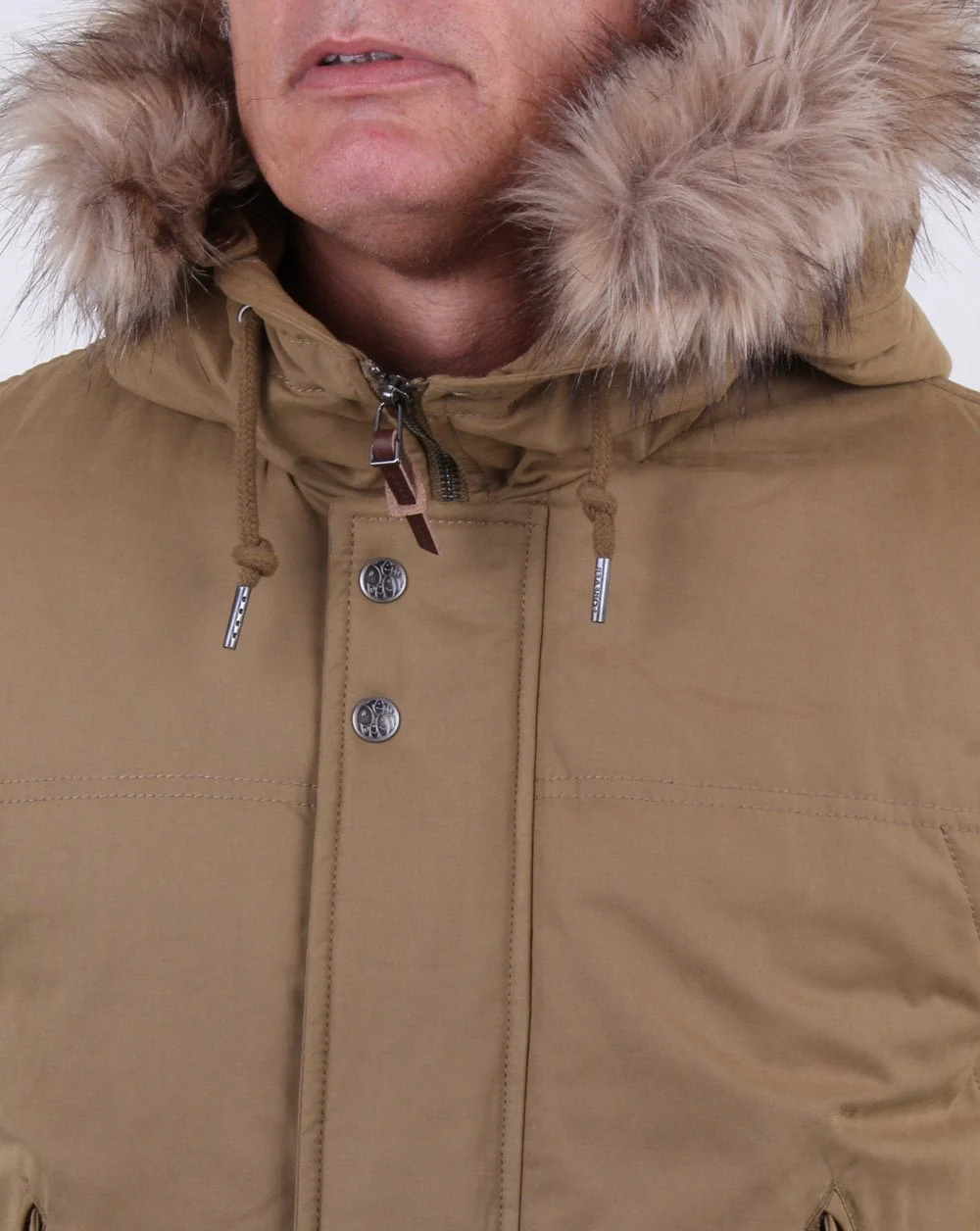Pretty Green Hooded Parka Khaki - Image 3