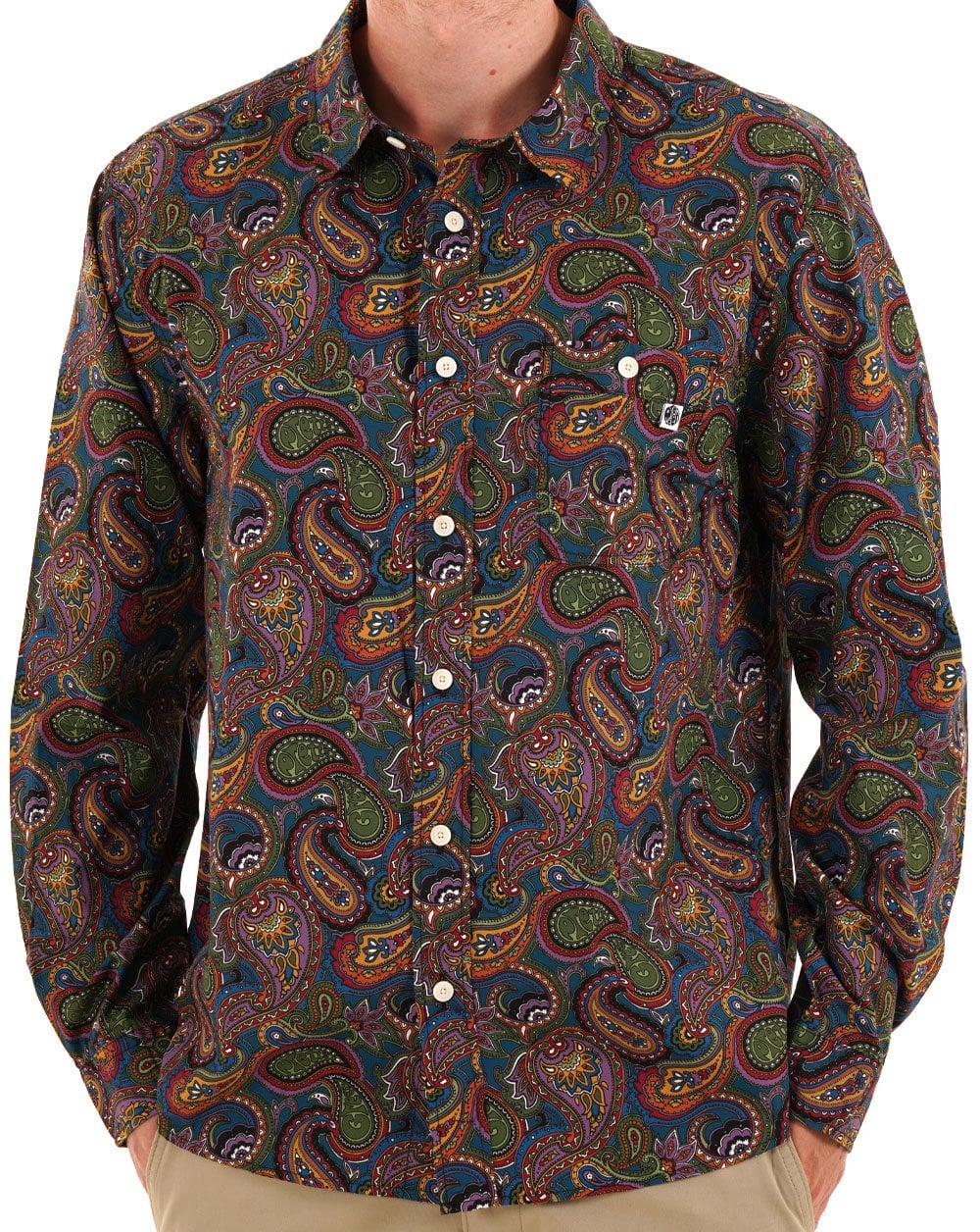 Pretty Green House Paisley Shirt Multi Coloured - Image 3