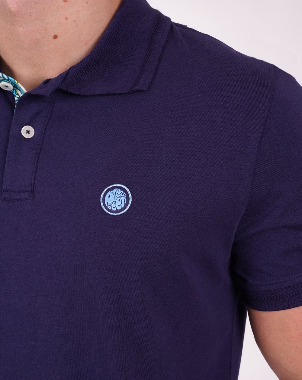 Pretty Green Itchycoo Paisley Placket Polo Navy - Image 3