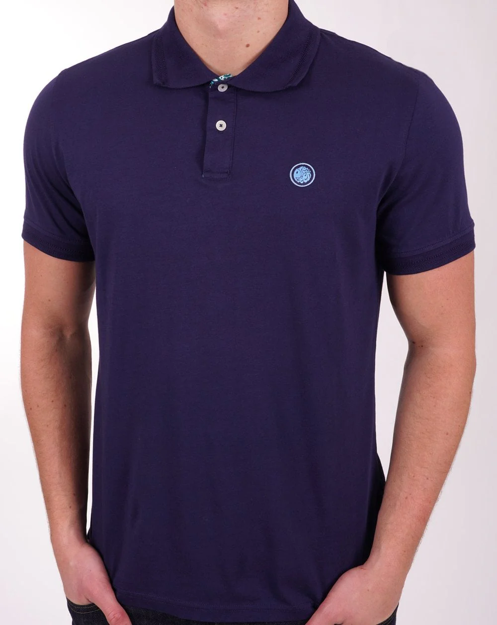 Pretty Green Itchycoo Paisley Placket Polo Navy - Image 4