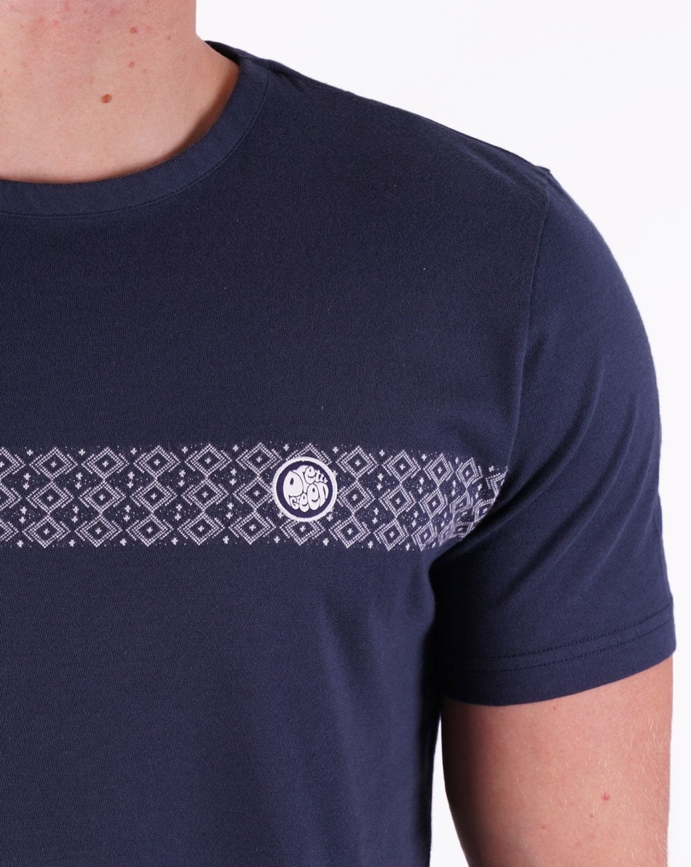 Pretty Green Larman Chest Stripe T-shirt Navy - Image 2