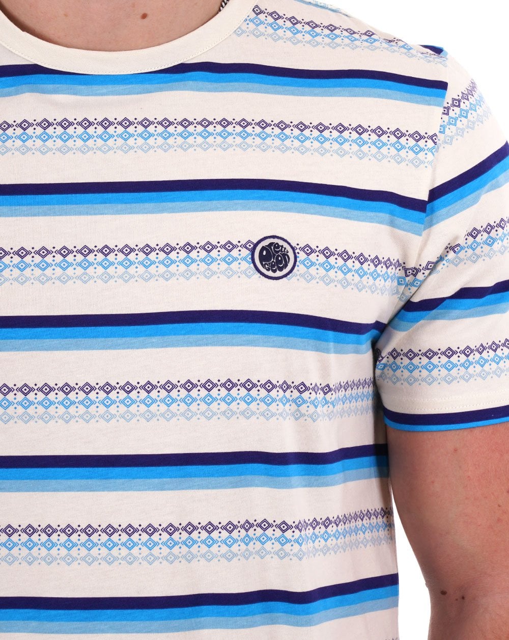Pretty Green Larman Stripe T-shirt Stone - Image 2