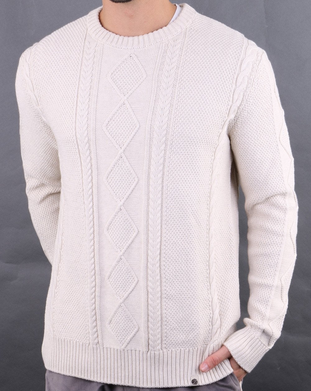 Pretty Green Latham Cable Knit Stone - Image 2