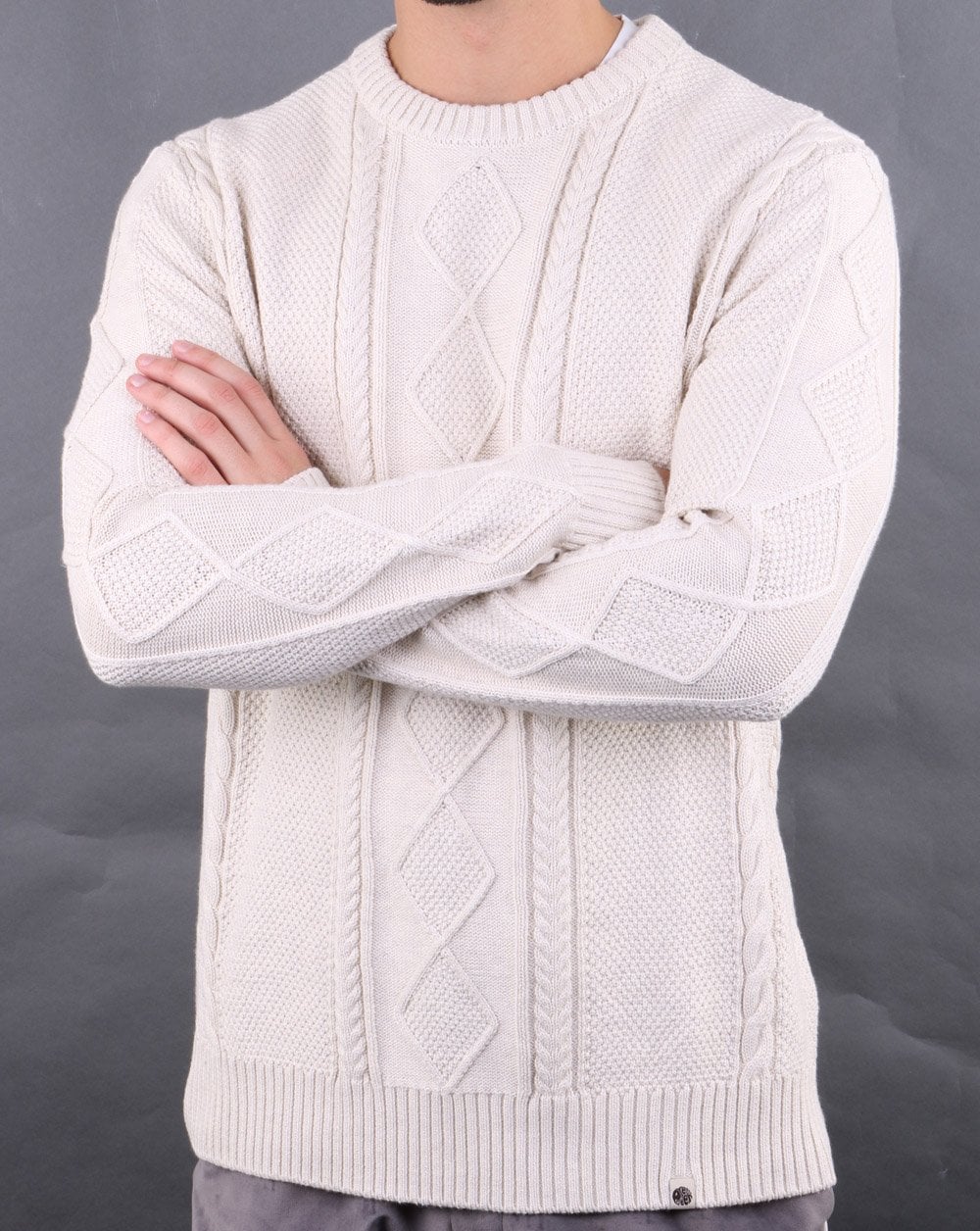 Pretty Green Latham Cable Knit Stone - Image 3