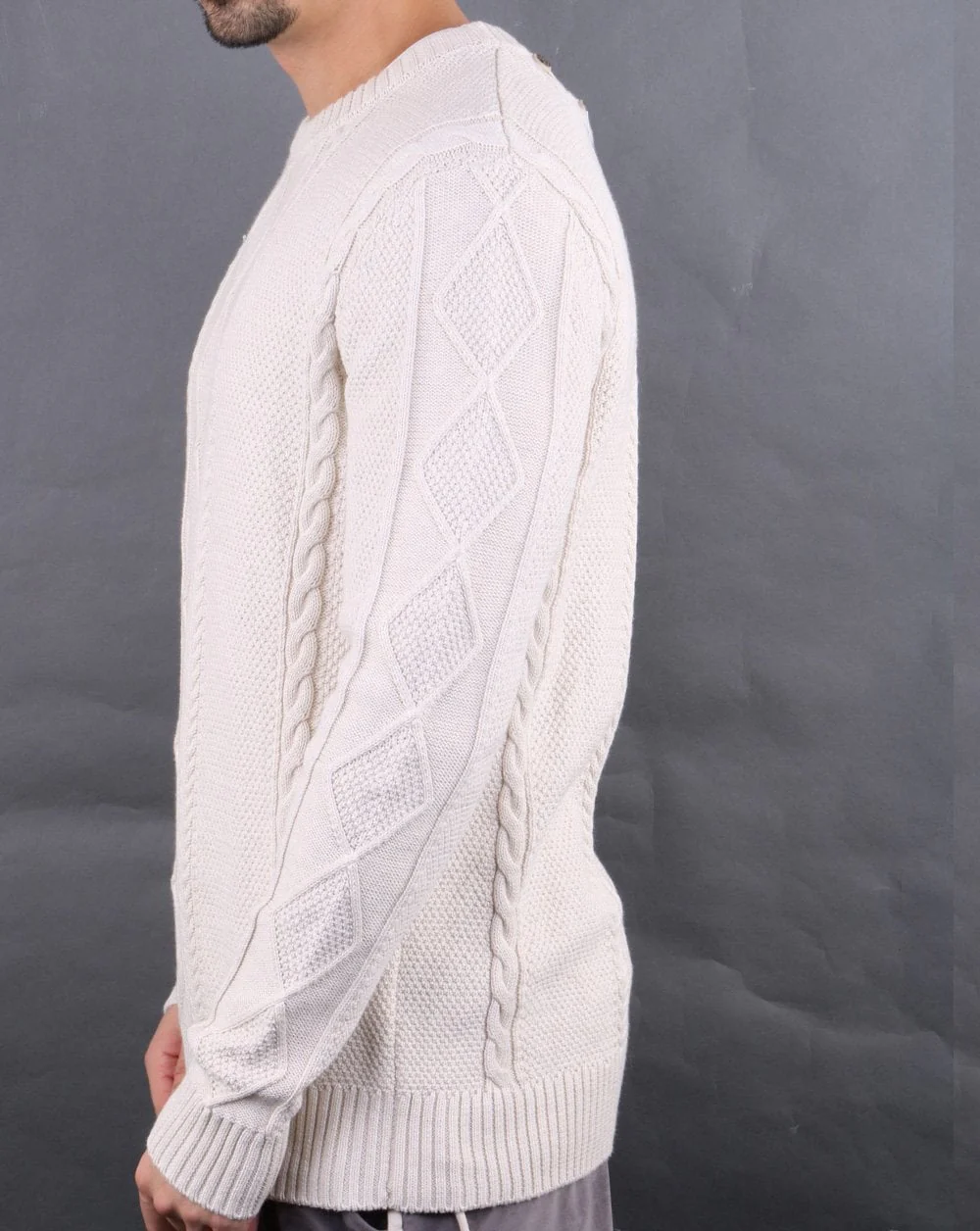 Pretty Green Latham Cable Knit Stone - Image 4