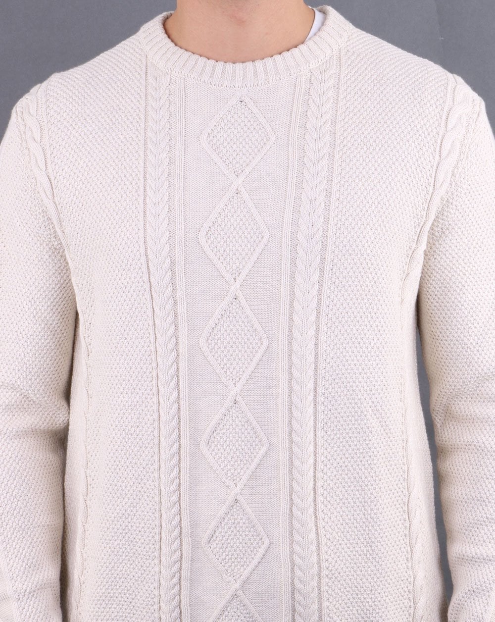 Pretty Green Latham Cable Knit Stone - Image 5
