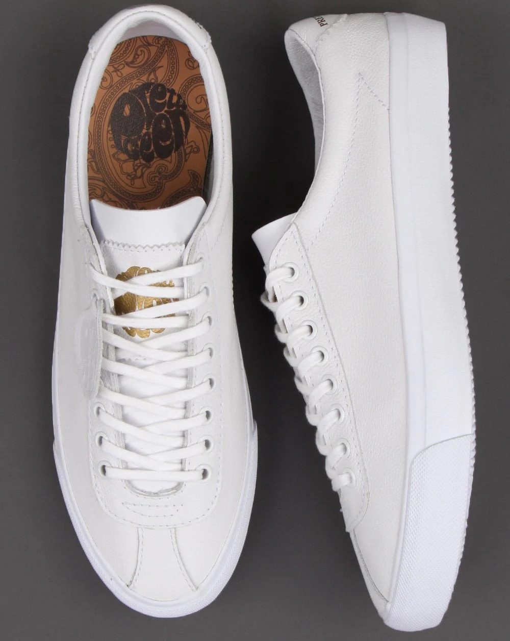 Pretty Green Leather Trainer White - Image 2