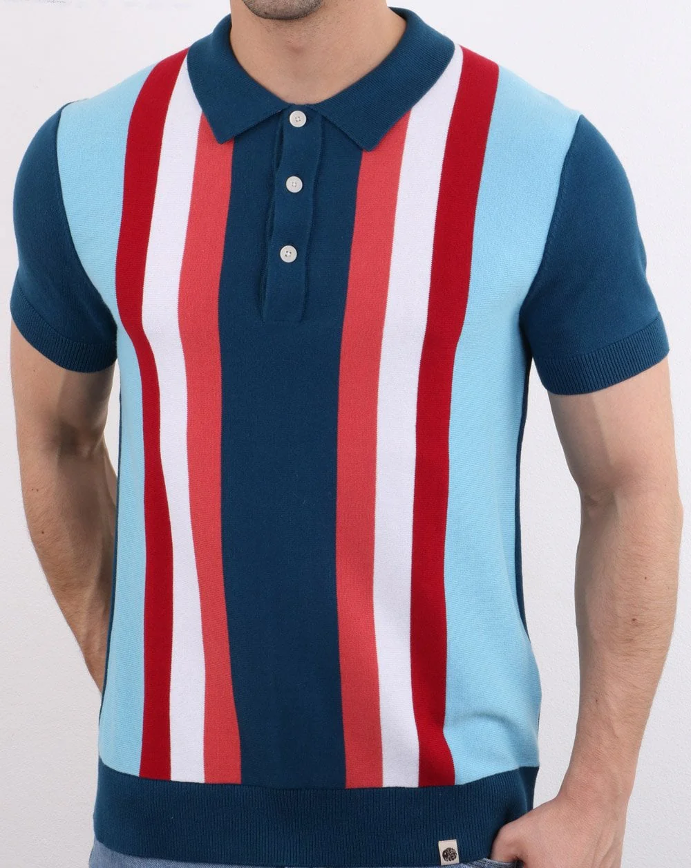 Pretty Green Lifton Knitted Polo Blue - Image 2