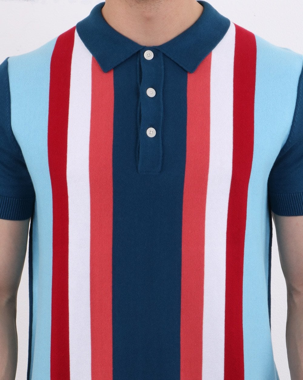 Pretty Green Lifton Knitted Polo Blue - Image 3