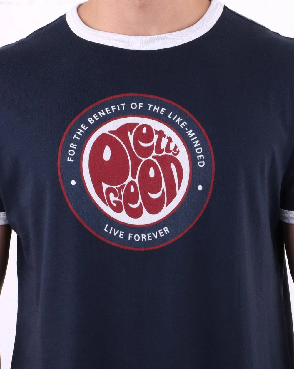 Pretty Green Likeminded Logo T-shirt Navy - Image 3