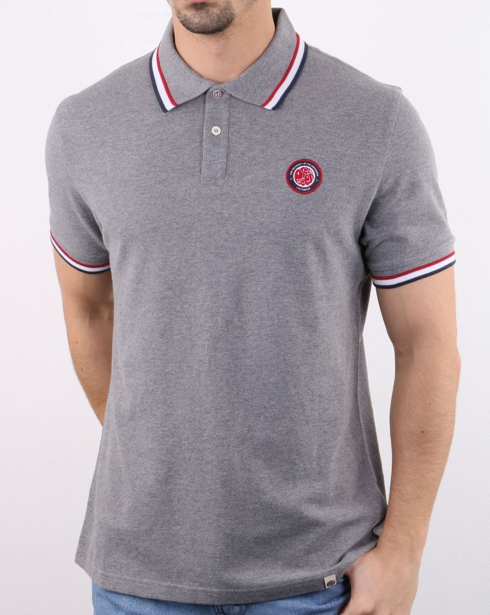 Pretty Green Likeminded Polo Shirt Grey - Image 2